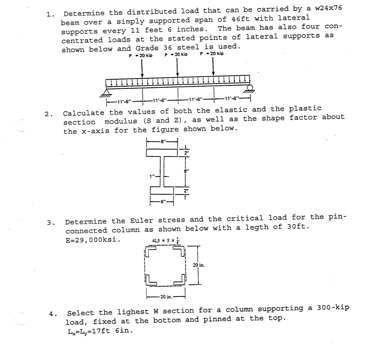 Determine the distributed load that can be