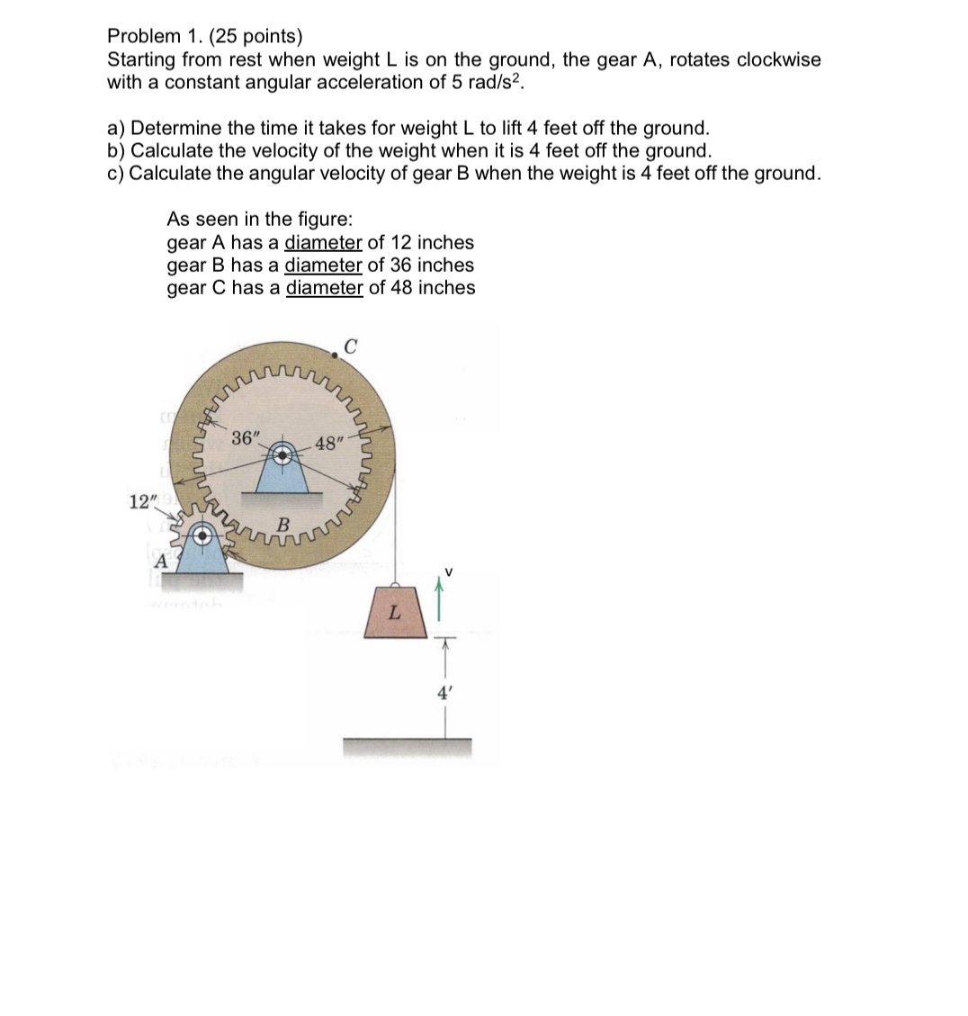 Problem 1 . ( 2 5 points ) Starting from rest