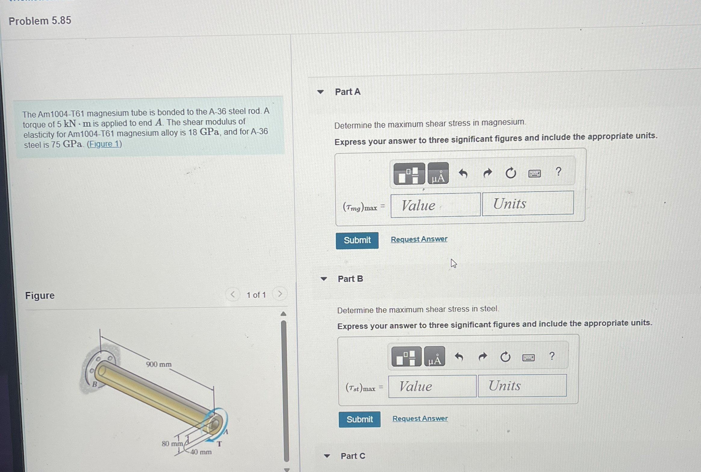 Problem 5 . 8 5 The Am 1 0 0 4 - T 6 1 magnesium