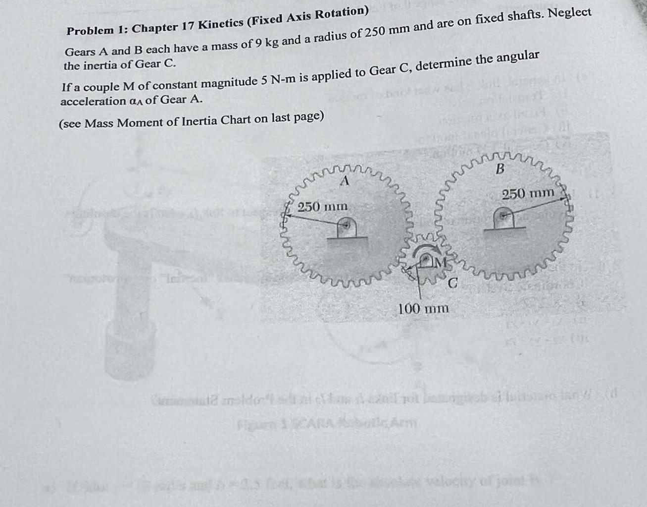 Problem 1 : Chapter 1 7 Kinetics ( Fixed Axis