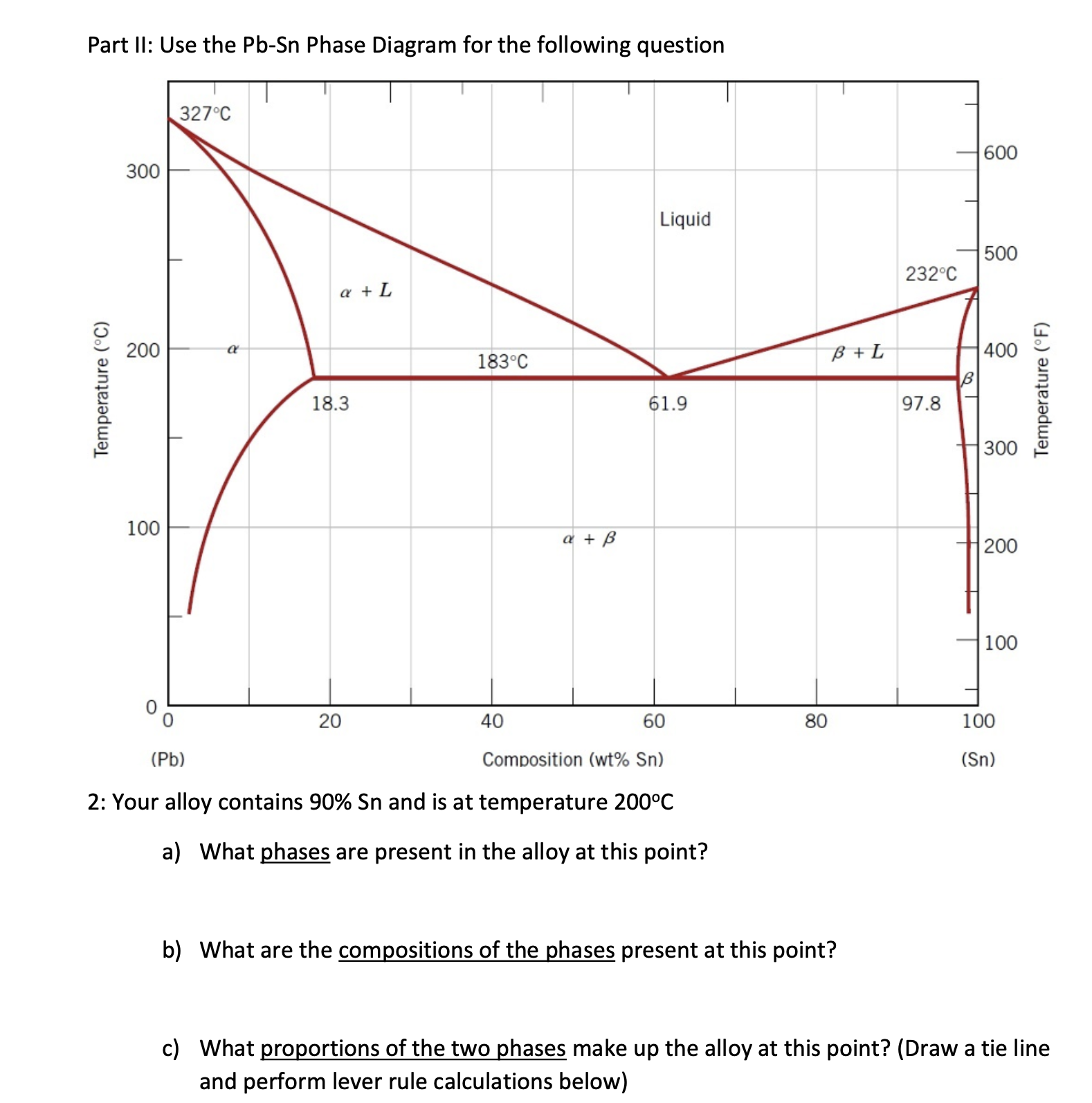 please help 2 : Your alloy contains 9 0 % Sn and