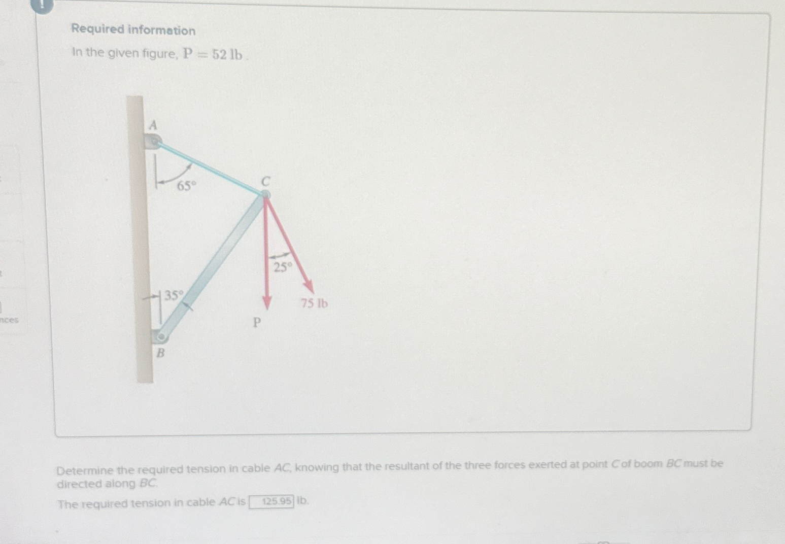 Required information In the given figure, P = 5 2