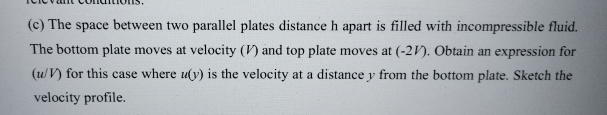 ( c ) The space between two parallel plates