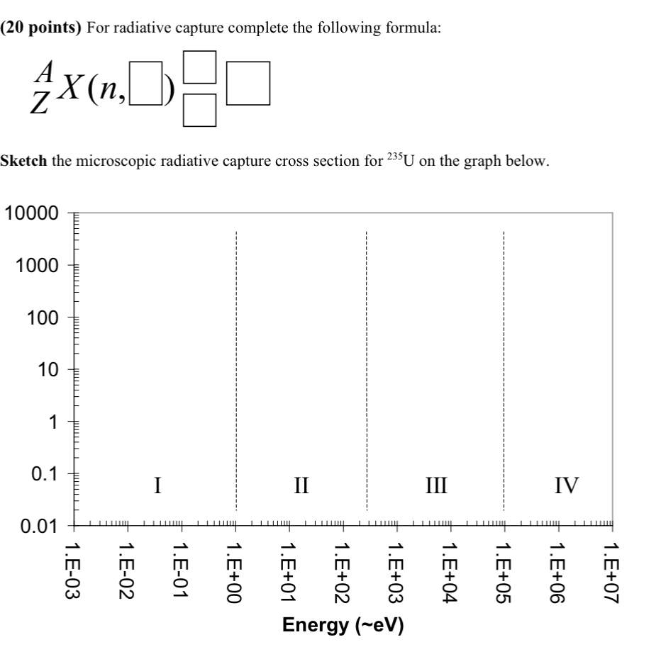 ( 2 0 points ) For radiative capture complete the