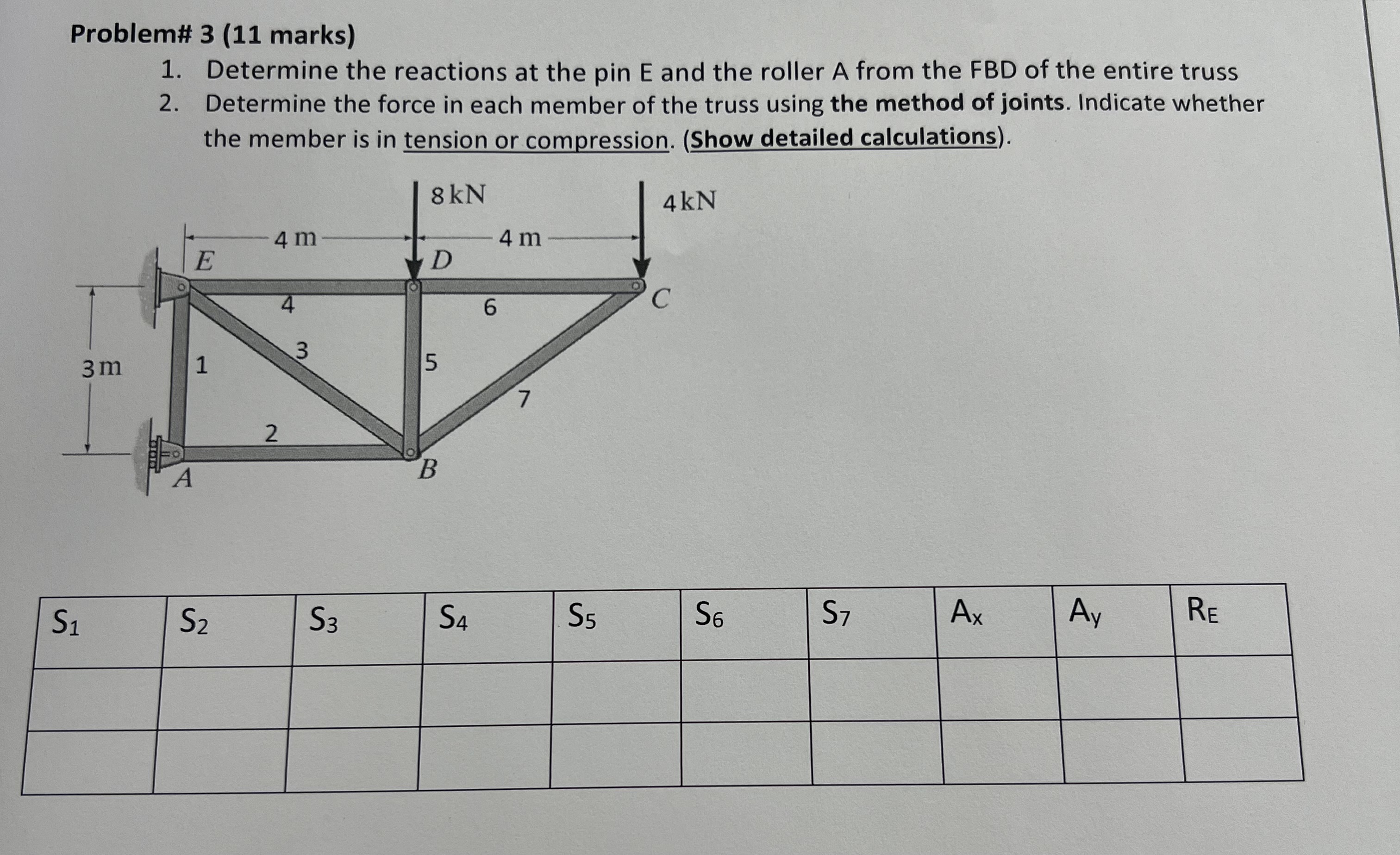 Problem \ # 3 ( 1 1 marks ) 1 . Determine the