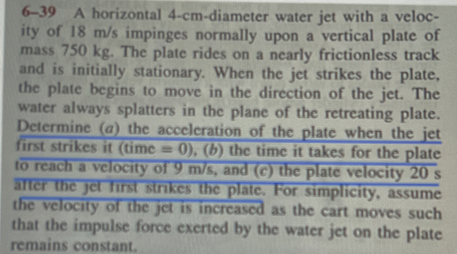 6 - 3 9 A horizontal 4 - cm - diameter water jet