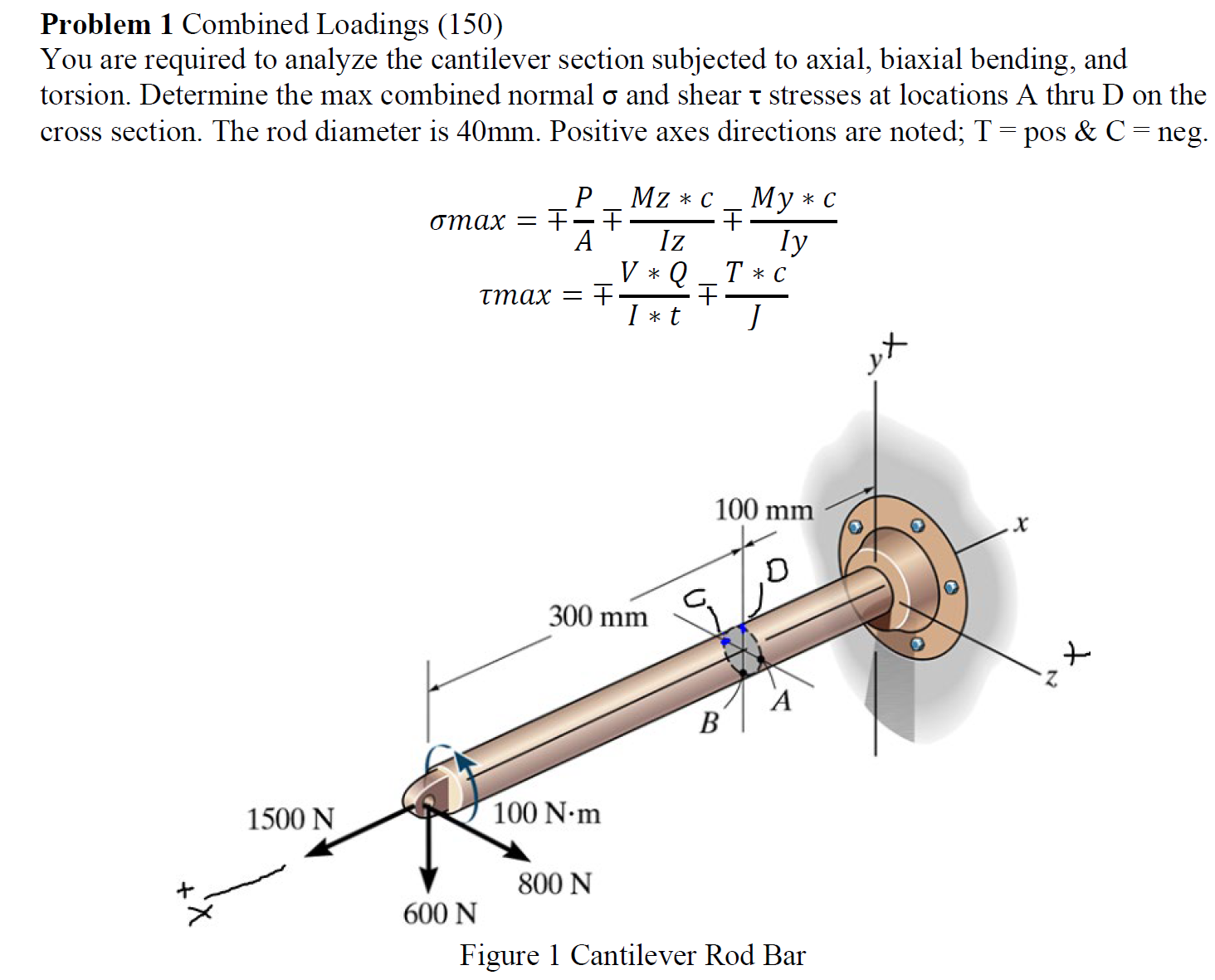 Problem 1 Combined Loadings ( 1 5 0 ) Grading