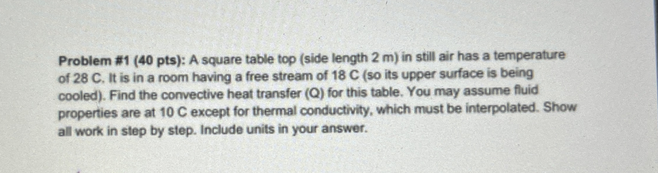 Problem # 1 ( 4 0 pts ) : A square table top (