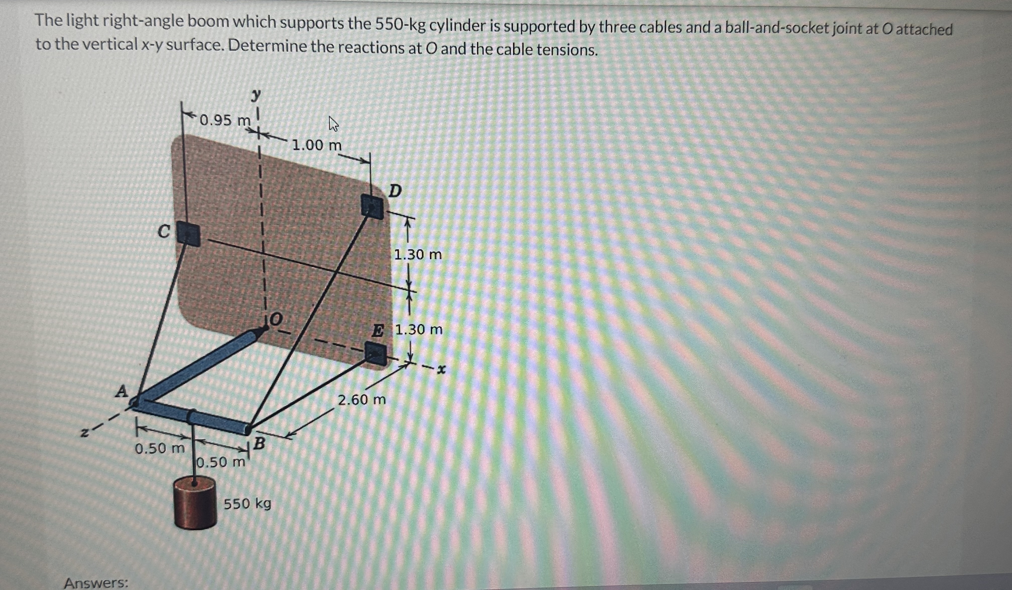 The light right - angle boom which supports the 5