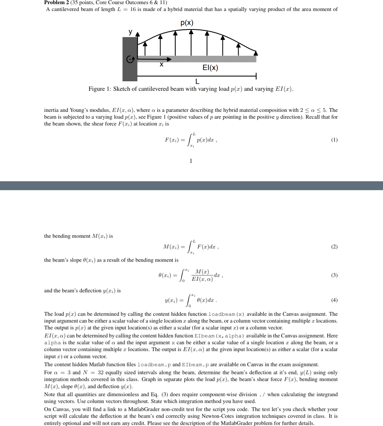 Problem 2 ( 3 5 points, Core Course Outcomes 6 &