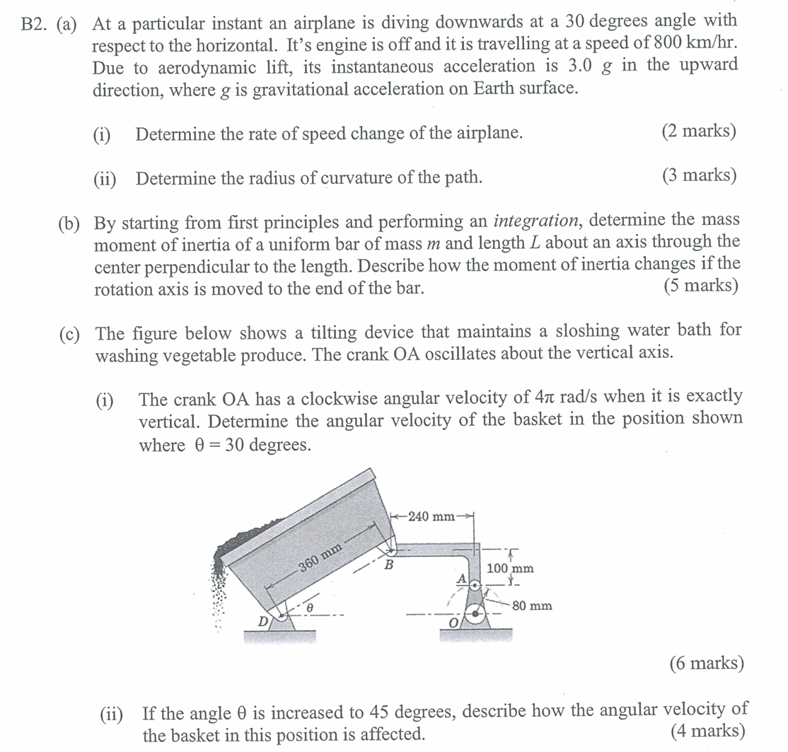 B 2 . ( a ) At a particular instant an airplane