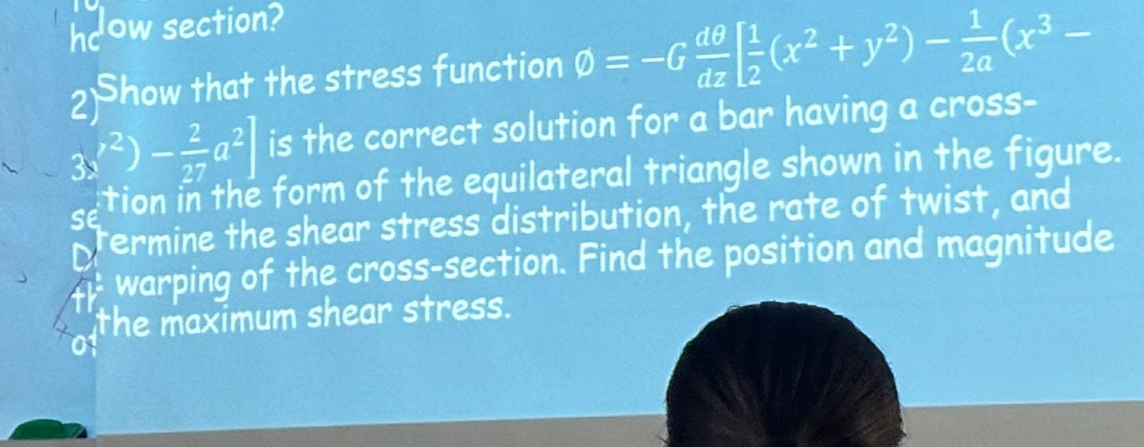 Show that the stress function ( : 3 x ' 2
