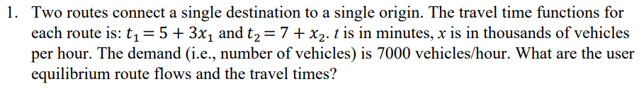 Two routes connect a single destination to a