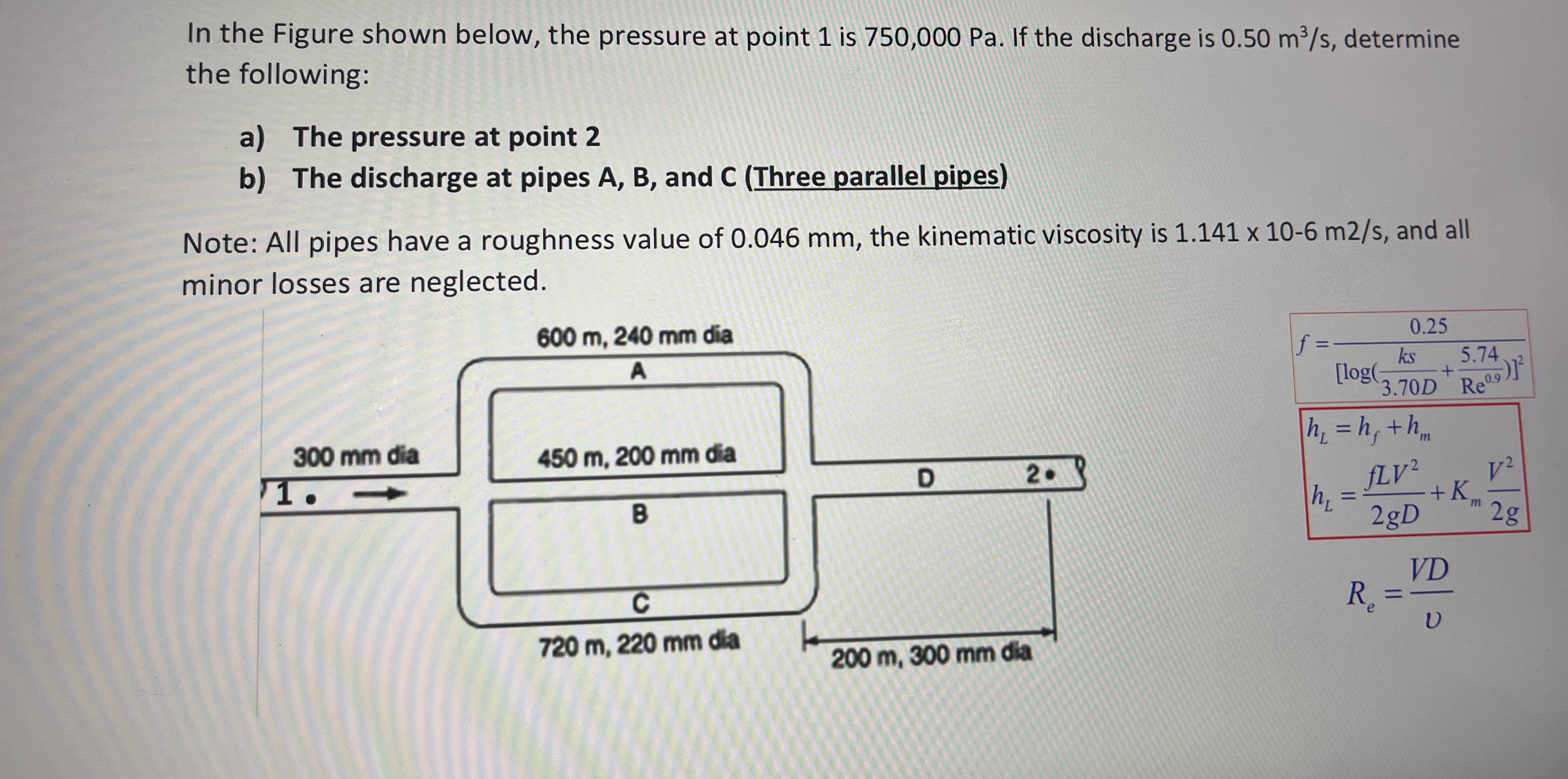 In the Figure shown below, the pressure at point