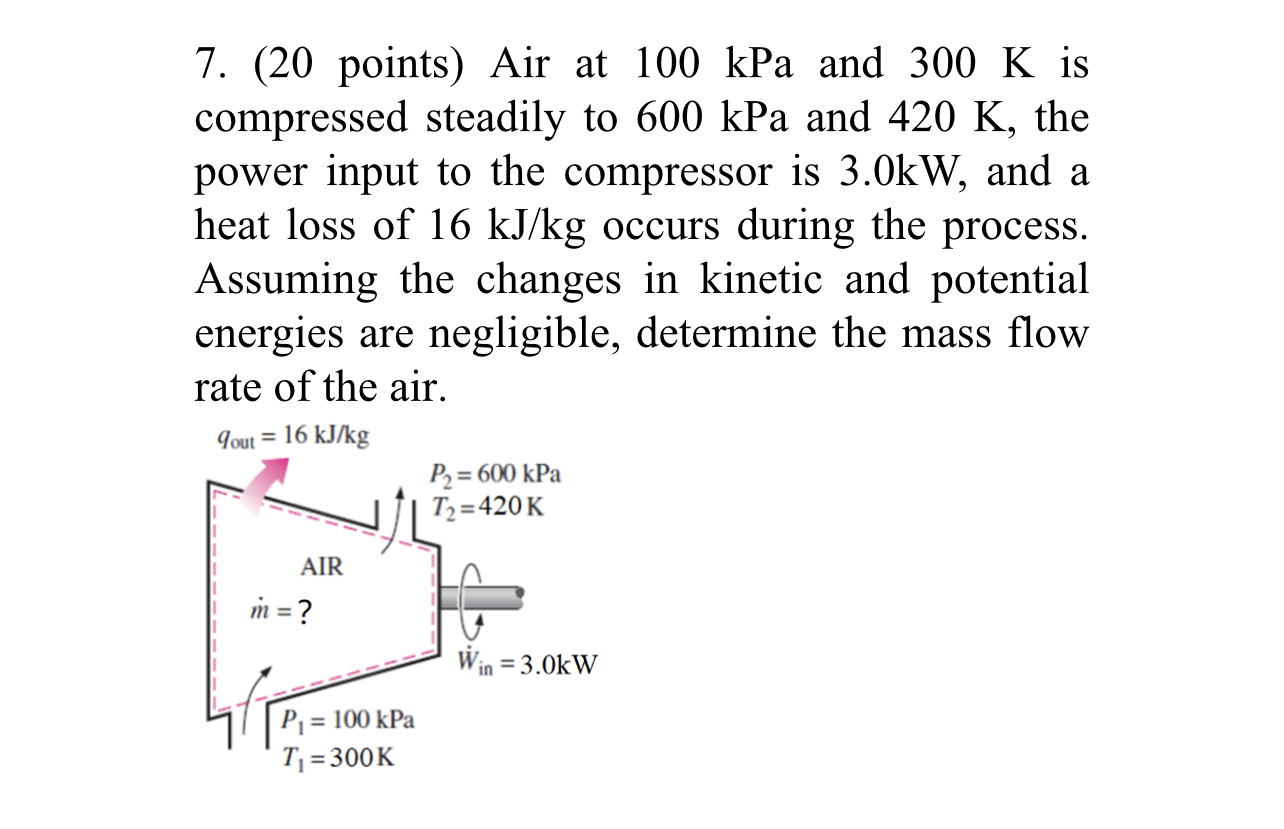 ( 2 0 points ) Air at 1 0 0 kPa and 3 0 0 K is