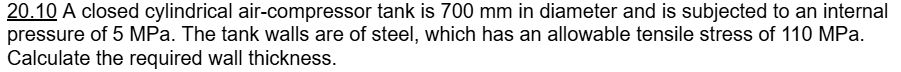 2 0 . 1 0 A closed cylindrical air - compressor