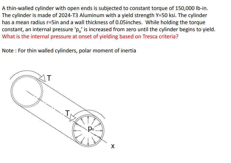 A thin - walled cylinder with open ends is