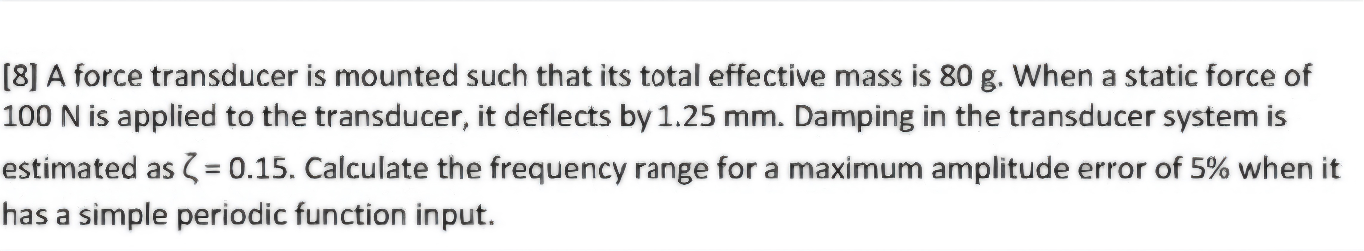 [ 8 ] A force transducer is mounted such that its