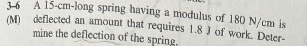 3 - 6 A 1 5 - cm - long spring having a modulus