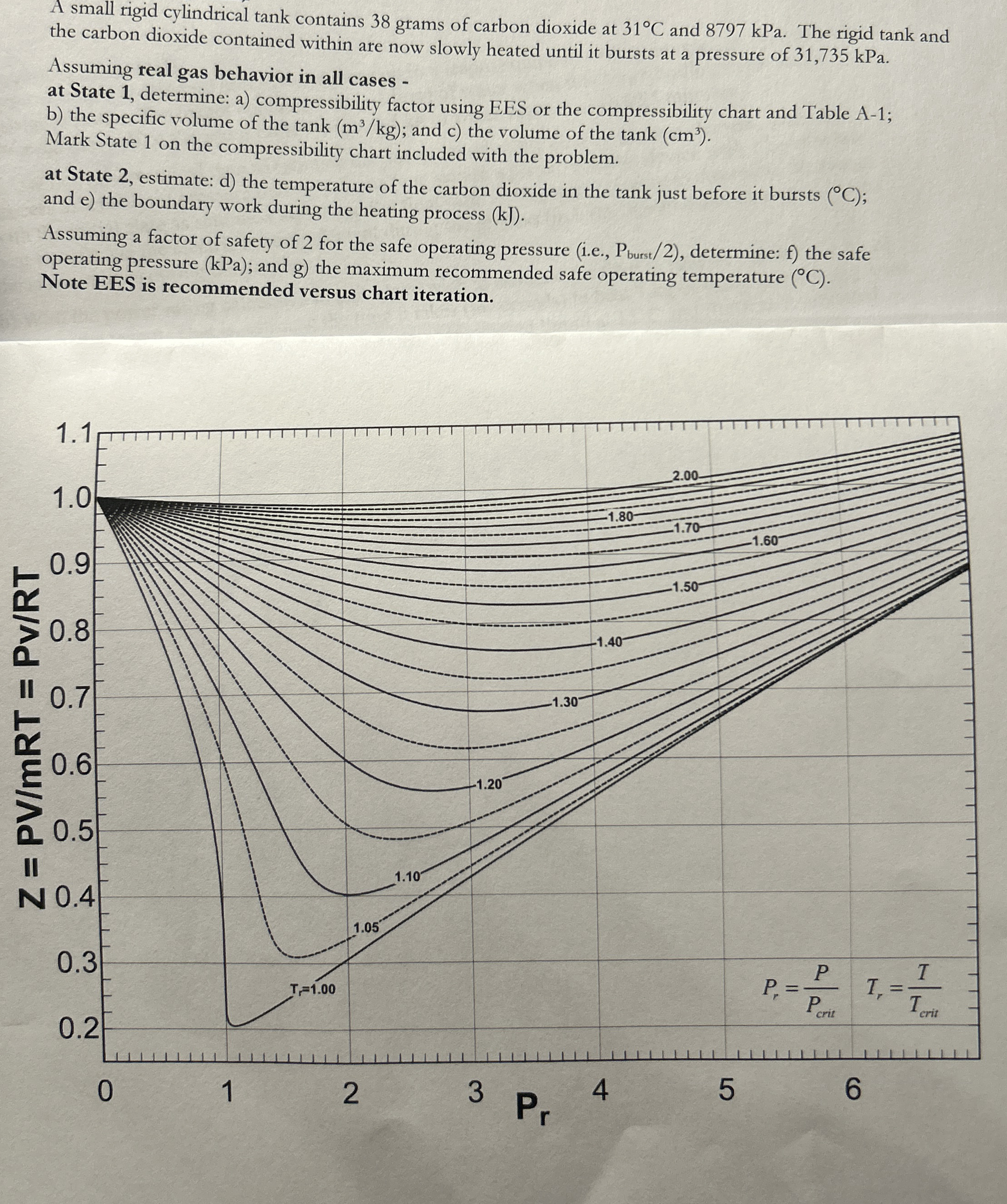 A small rigid cylindrical tank contains 3 8 grams