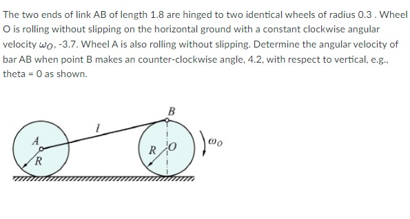 The two ends of link \ ( A B \ ) of length 1 . 8