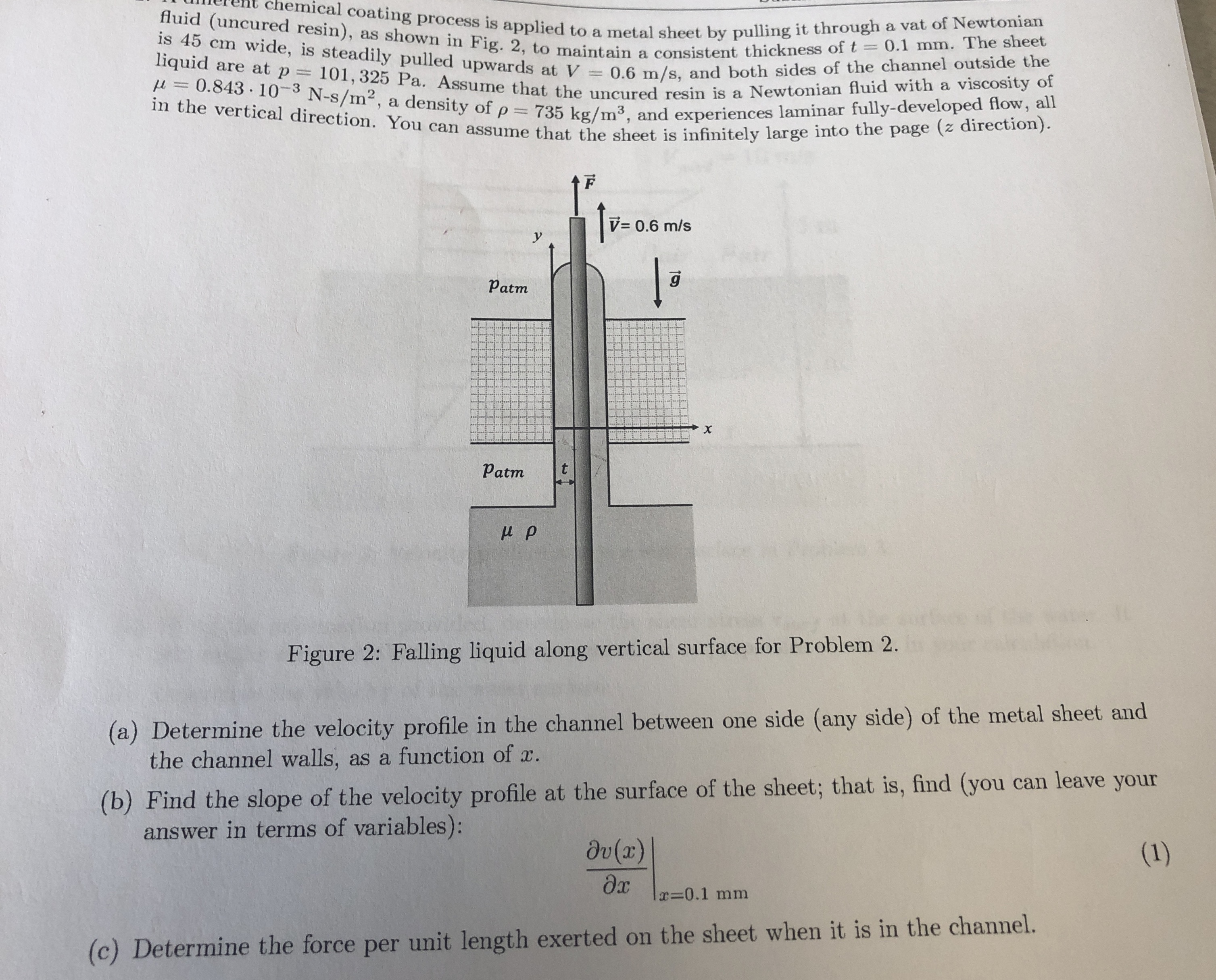 is 4 5 cm wide, is steadily pulled upwards at V =