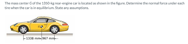 The mass center G of the 1 3 5 0 - k g rear -