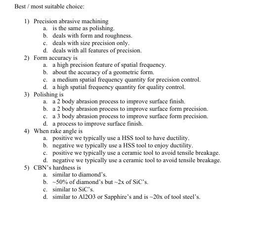 SSD in abrasive machining a . refers to micro