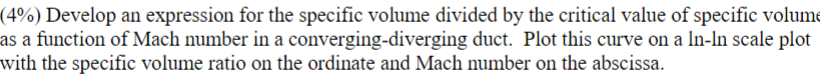 ( 4 \ % ) Develop an expression for the specific