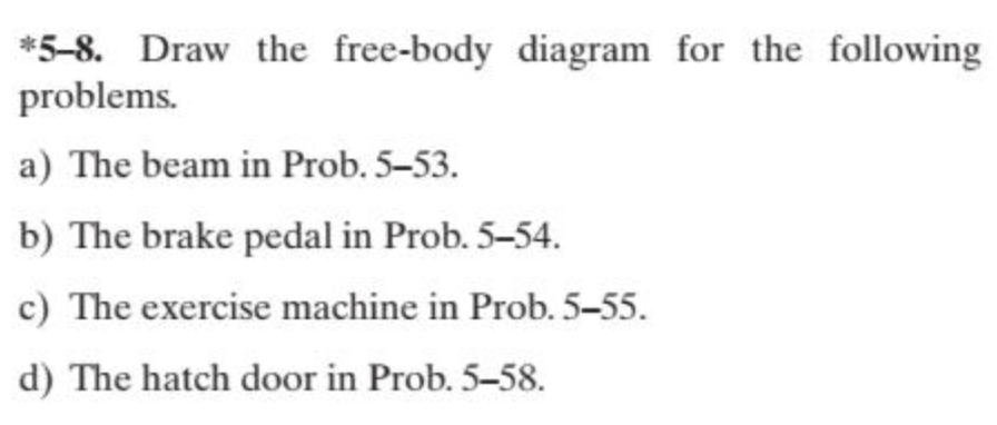 Please just draw the free body diagrams for the