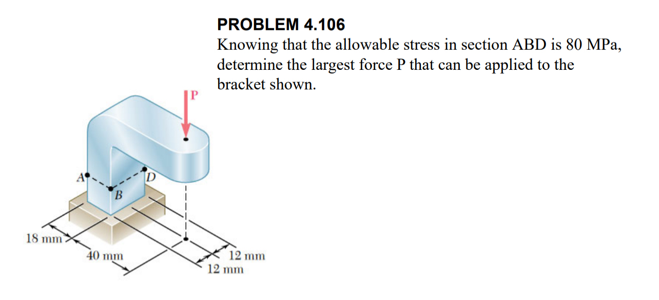 PROBLEM 4 . 1 0 6 Knowing that the allowable