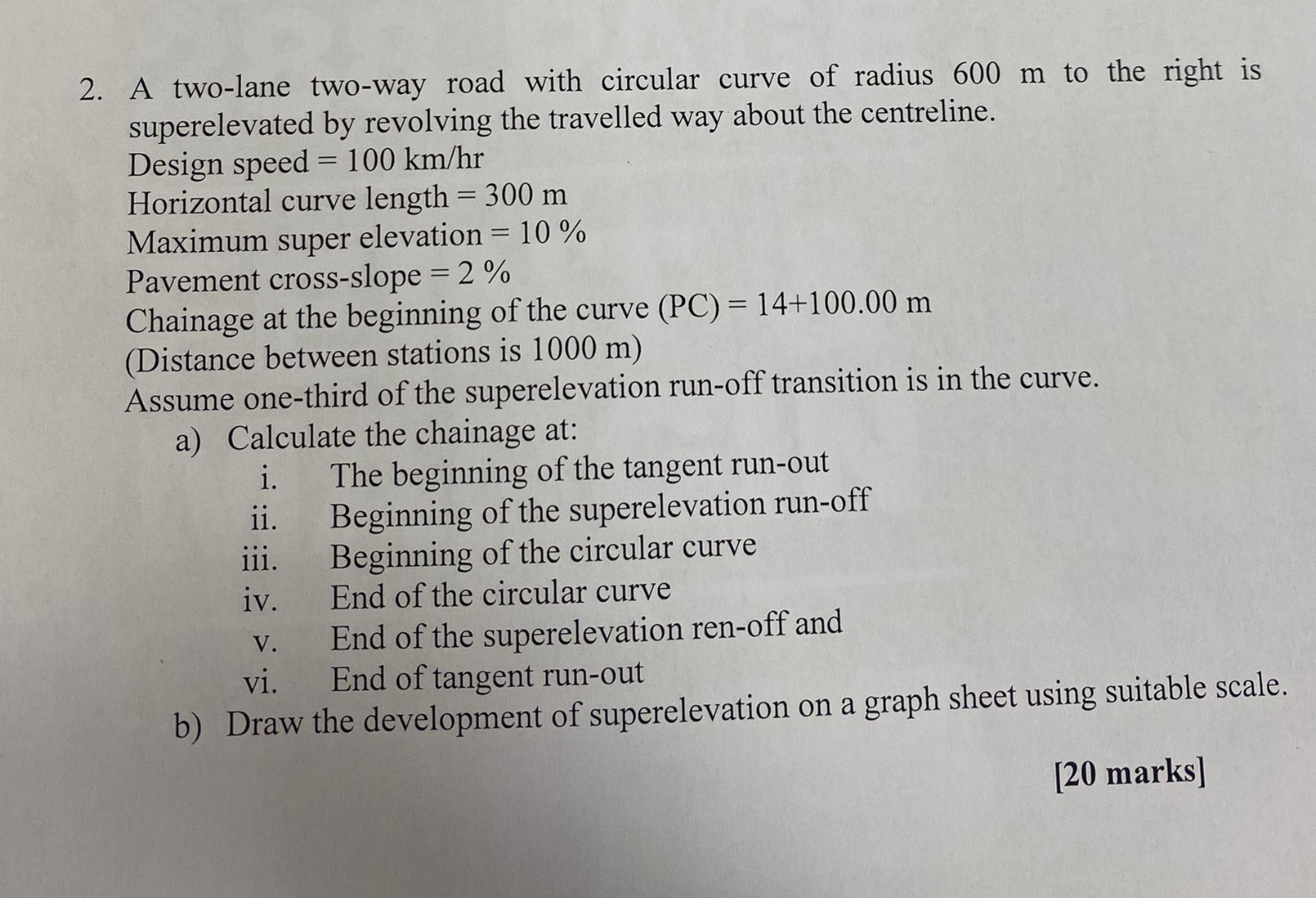 A two - lane two - way road with circular curve