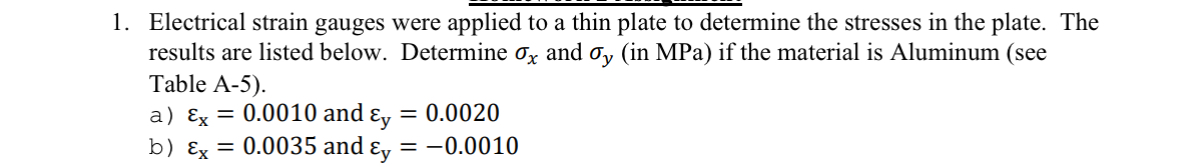 How to solve Electrical strain gauges were