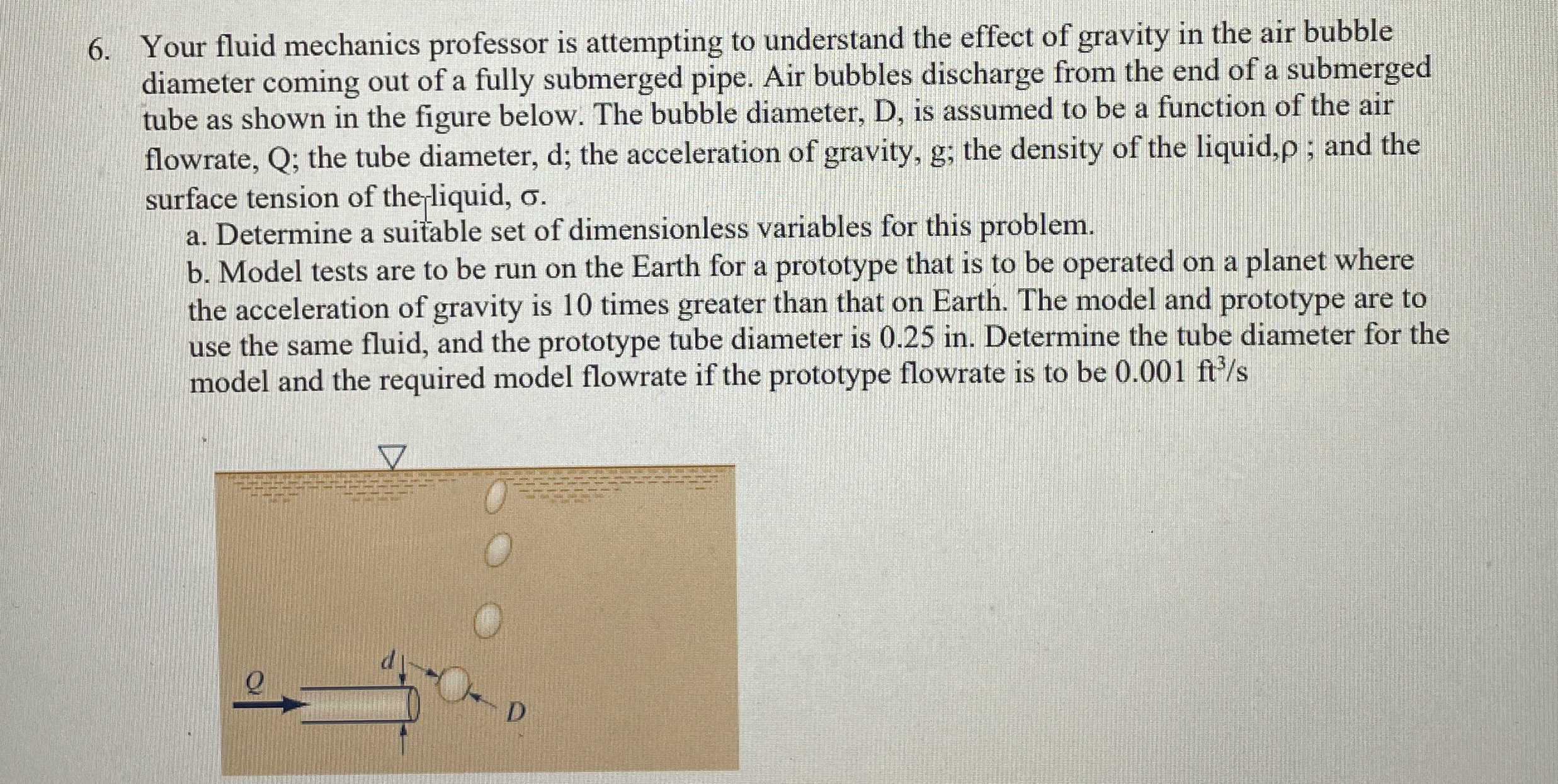 Your fluid mechanics professor is attempting to