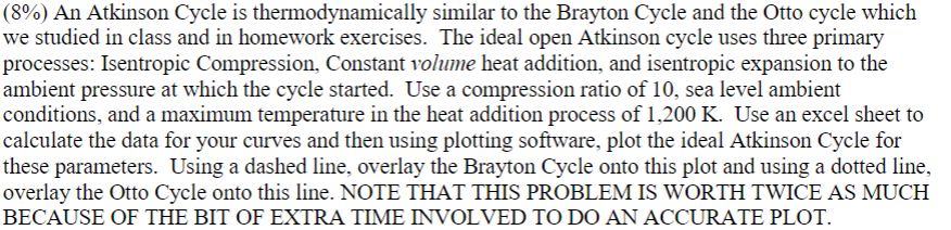 ( 8 \ % ) An Atkinson Cycle is thermodynamically