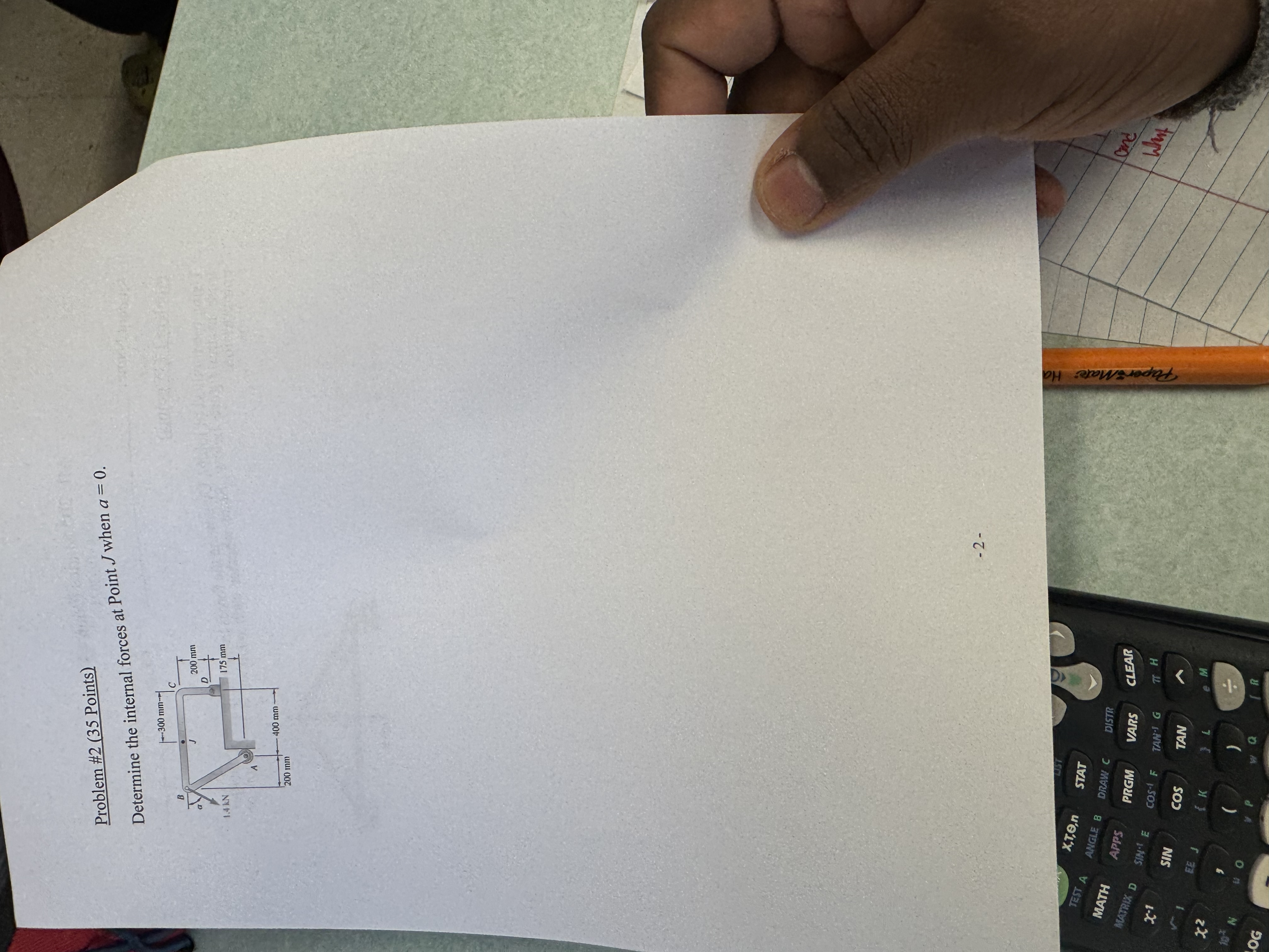 Problem # 2 ( 3 5 Points ) Determine the internal
