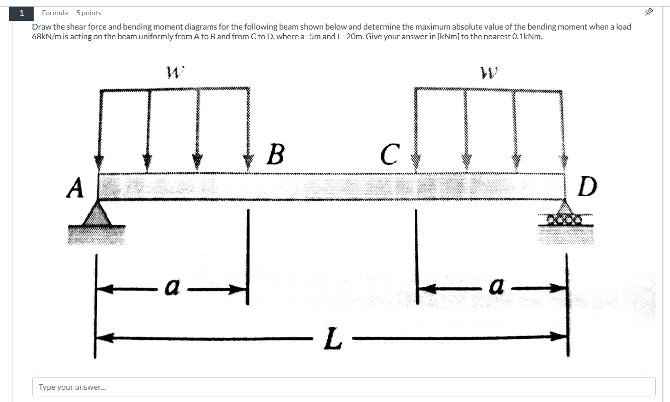 1 Formula 5 points Draw the shear force and