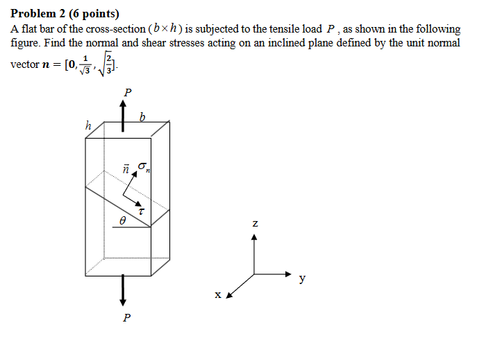 Problem 2 ( 6 points ) A flat bar of the cross -