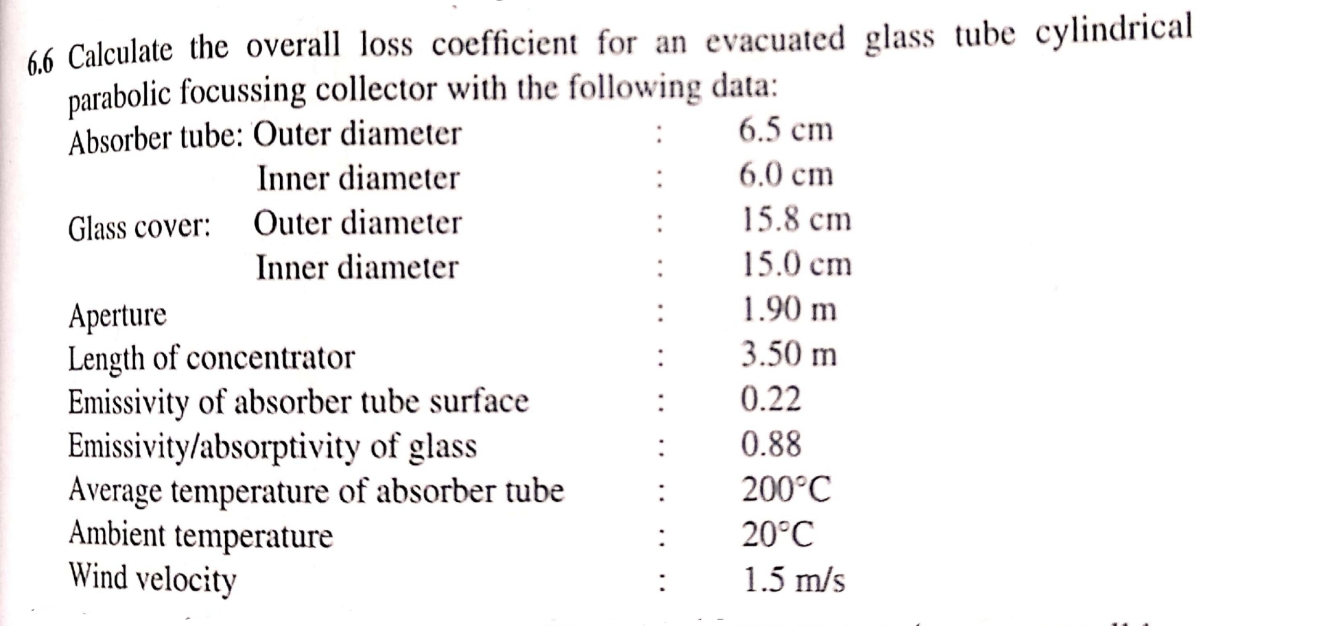 6 . 6 Calculate the overall loss coefficient for