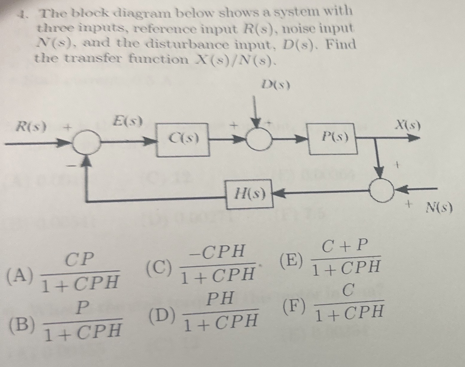 The block diagram below shows a system with three