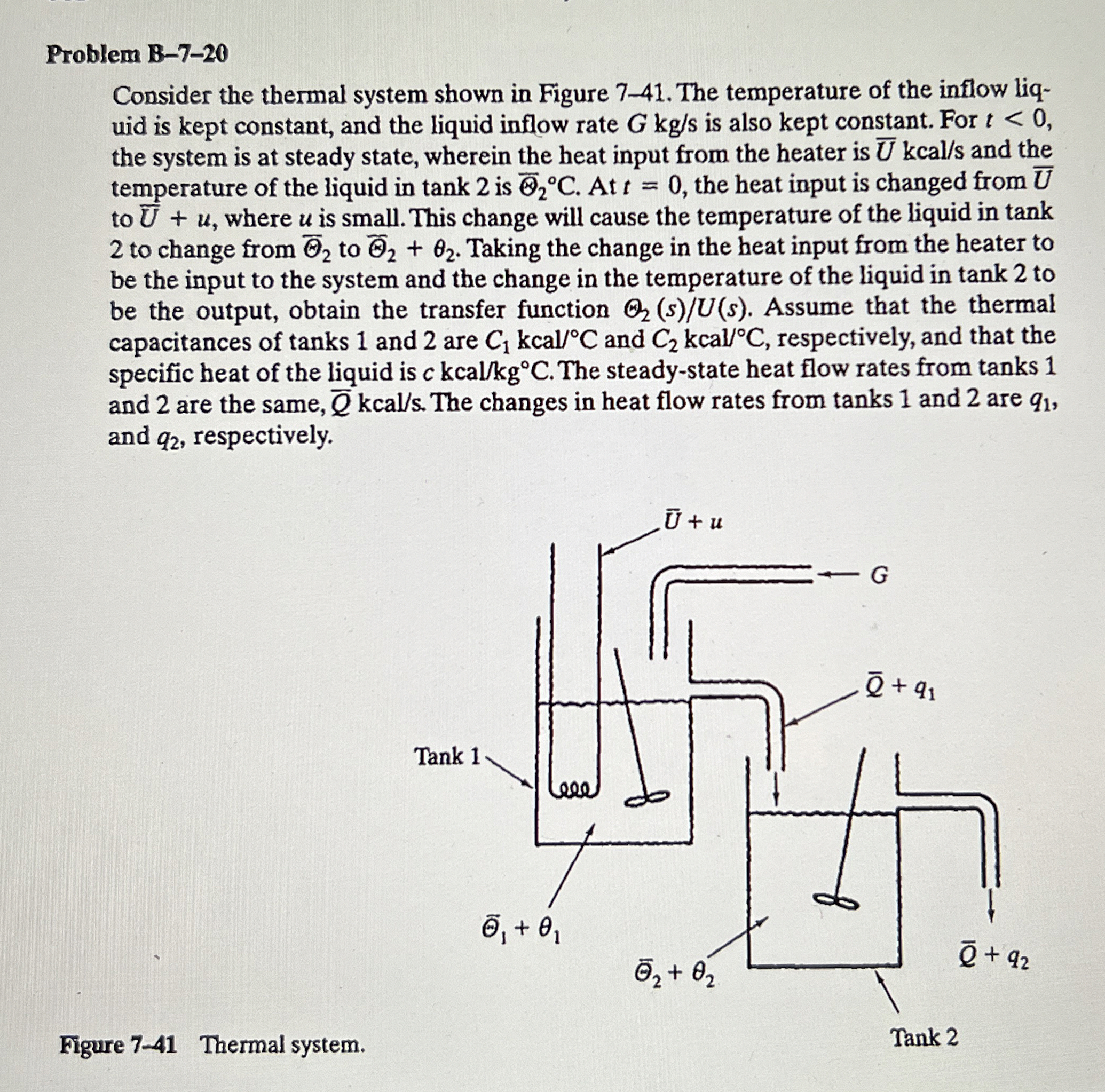 Problem B - 7 - 2 0 Consider the thermal system