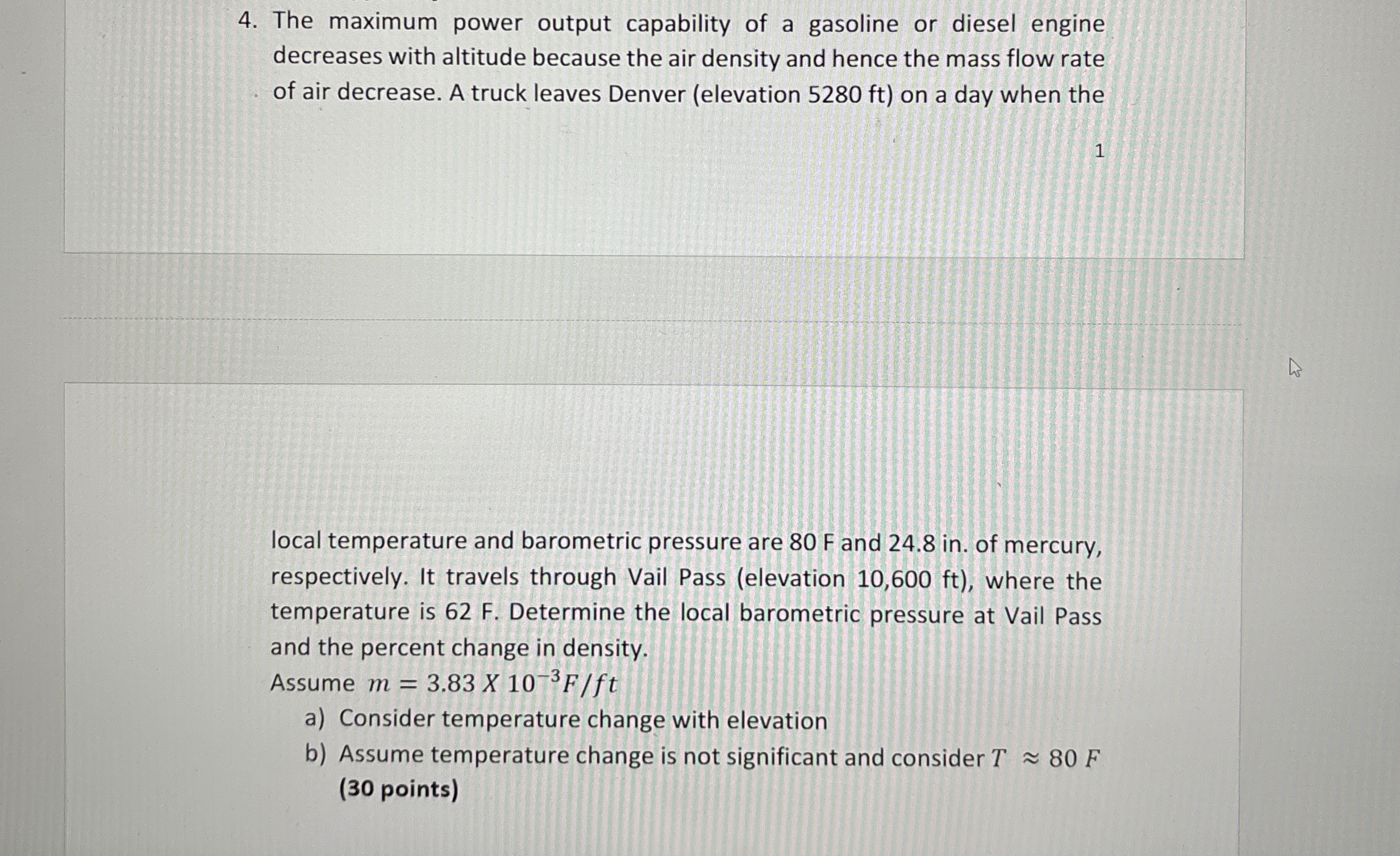 The maximum power output capability of a gasoline