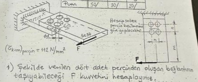 Sekilde verilen d rt adet per inden olu an