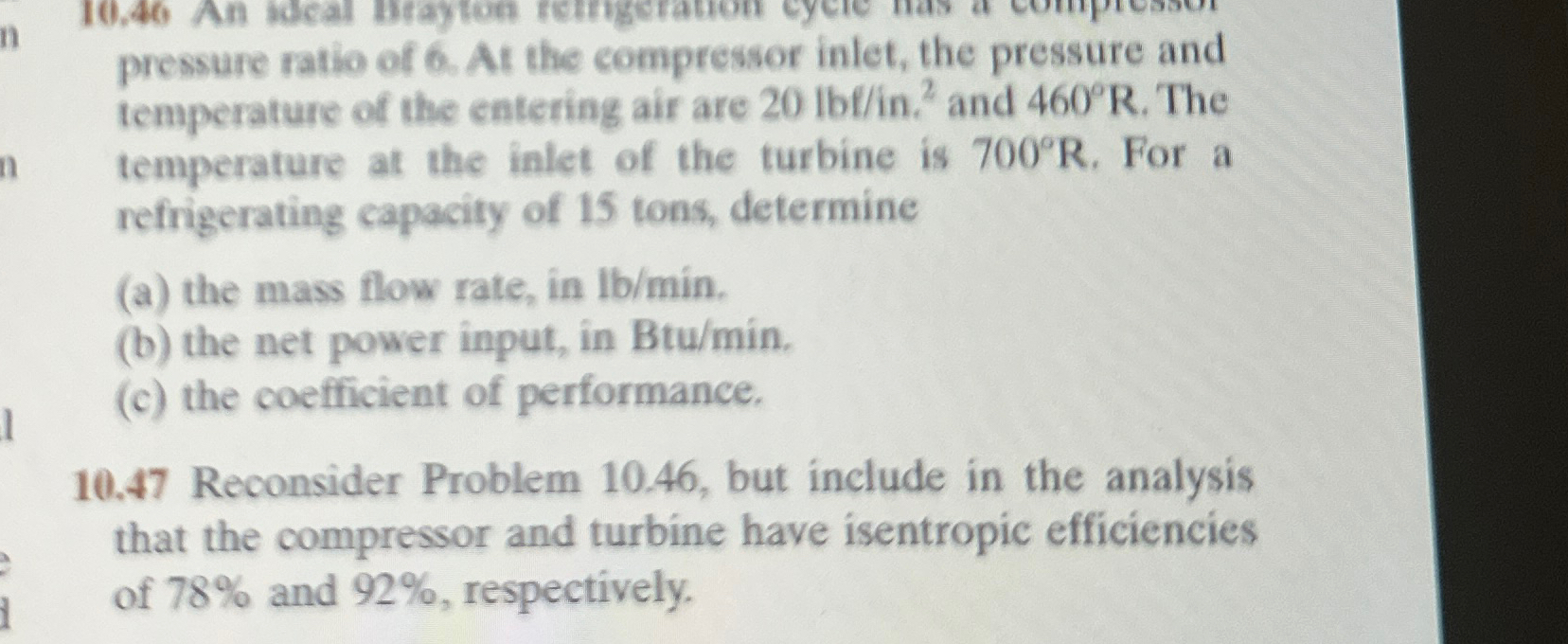 pressure ratio of 6 . A t the compressor inlet,