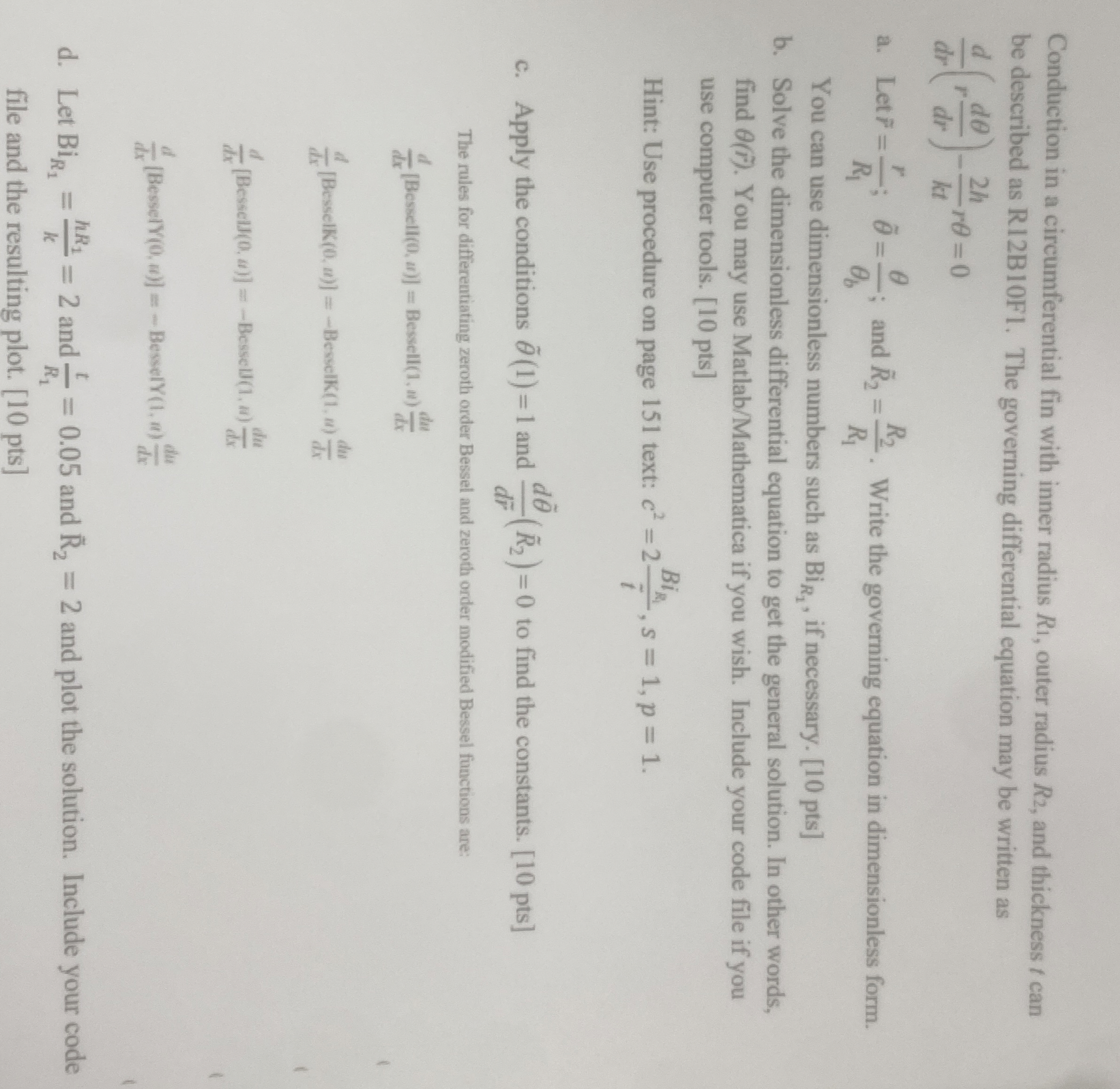 Conduction in a circumferential fin with inner