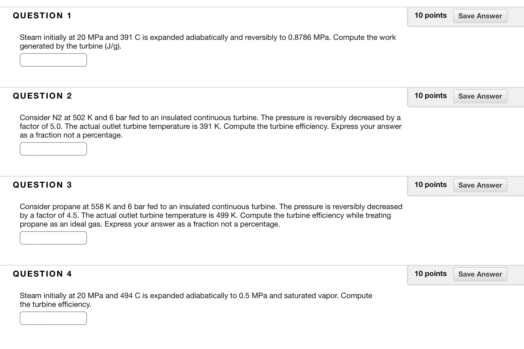 QUESTION 3 Consider propane at 5 5 8 K and 6 bar