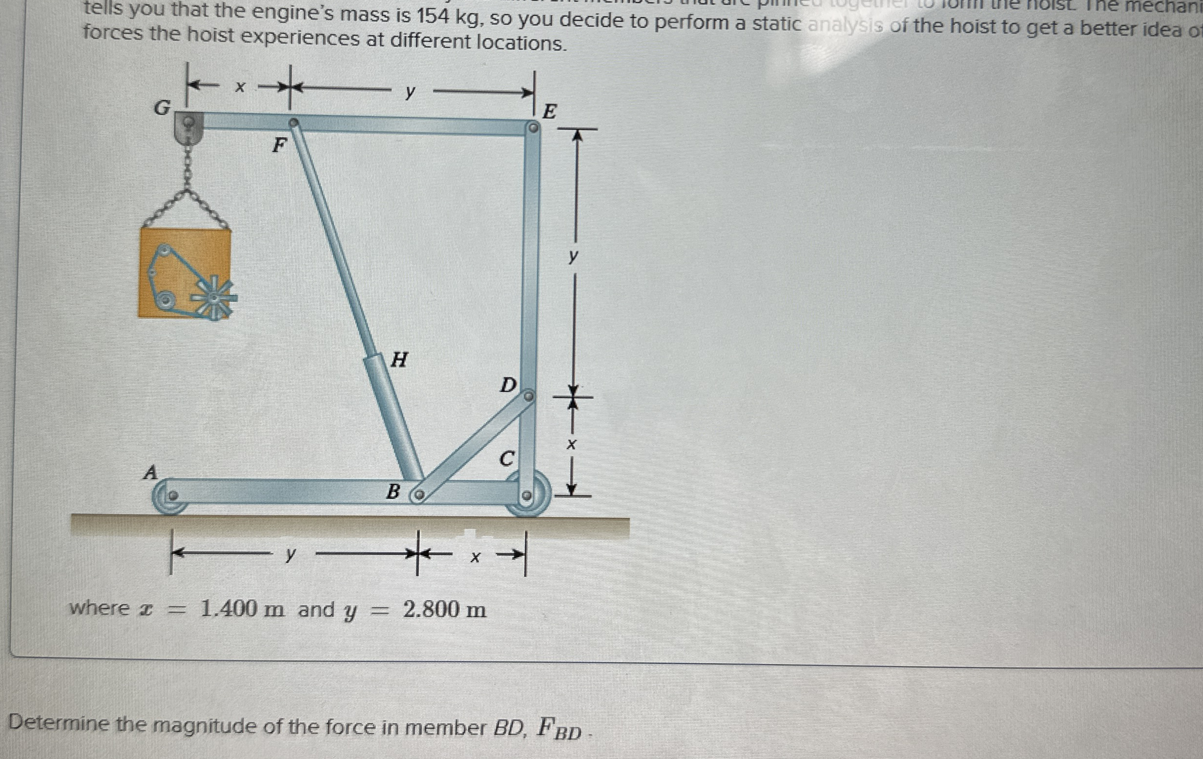 tells you that the engine's mass is 1 5 4 kg , so