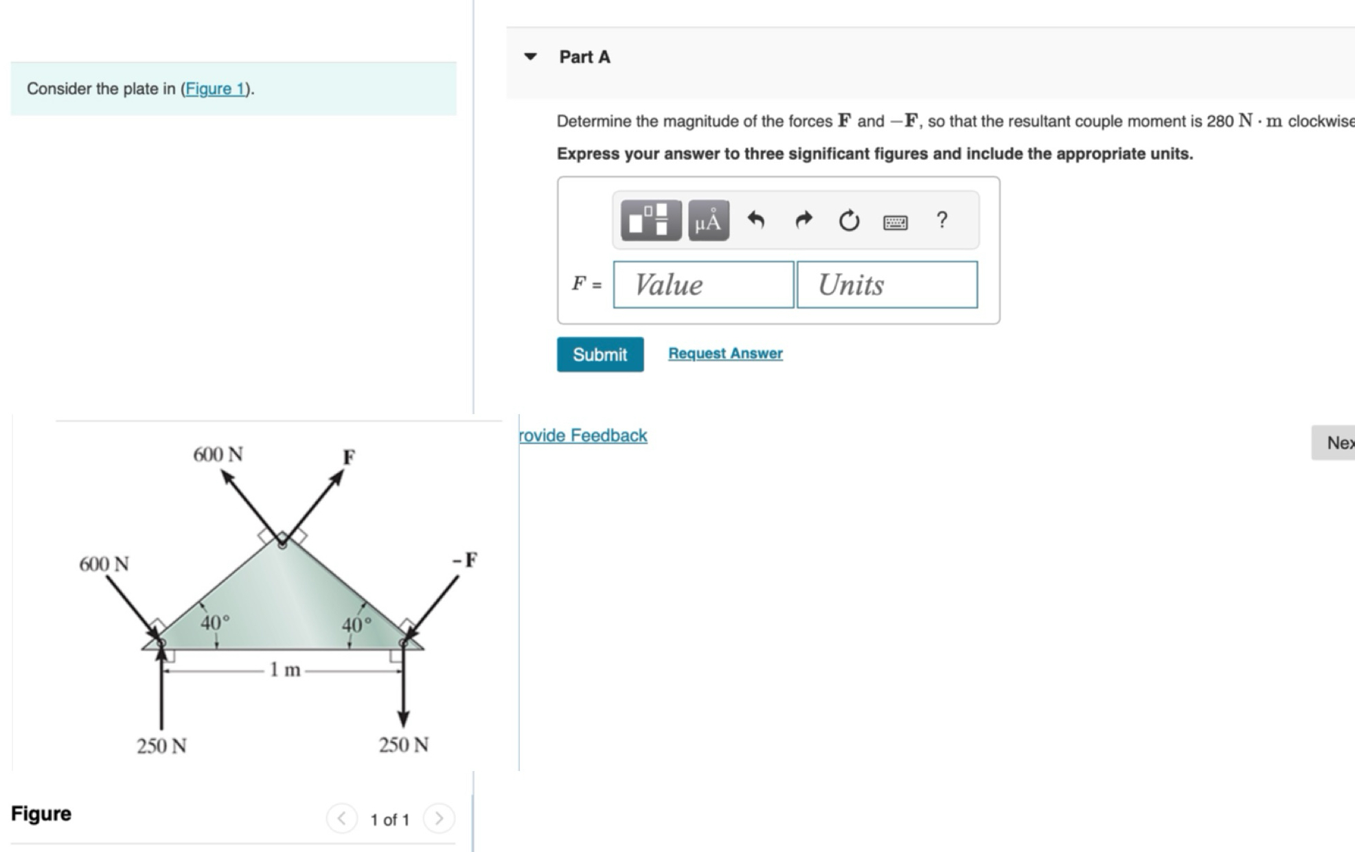 Consider the plate in ( Figure 1 ) . Part A