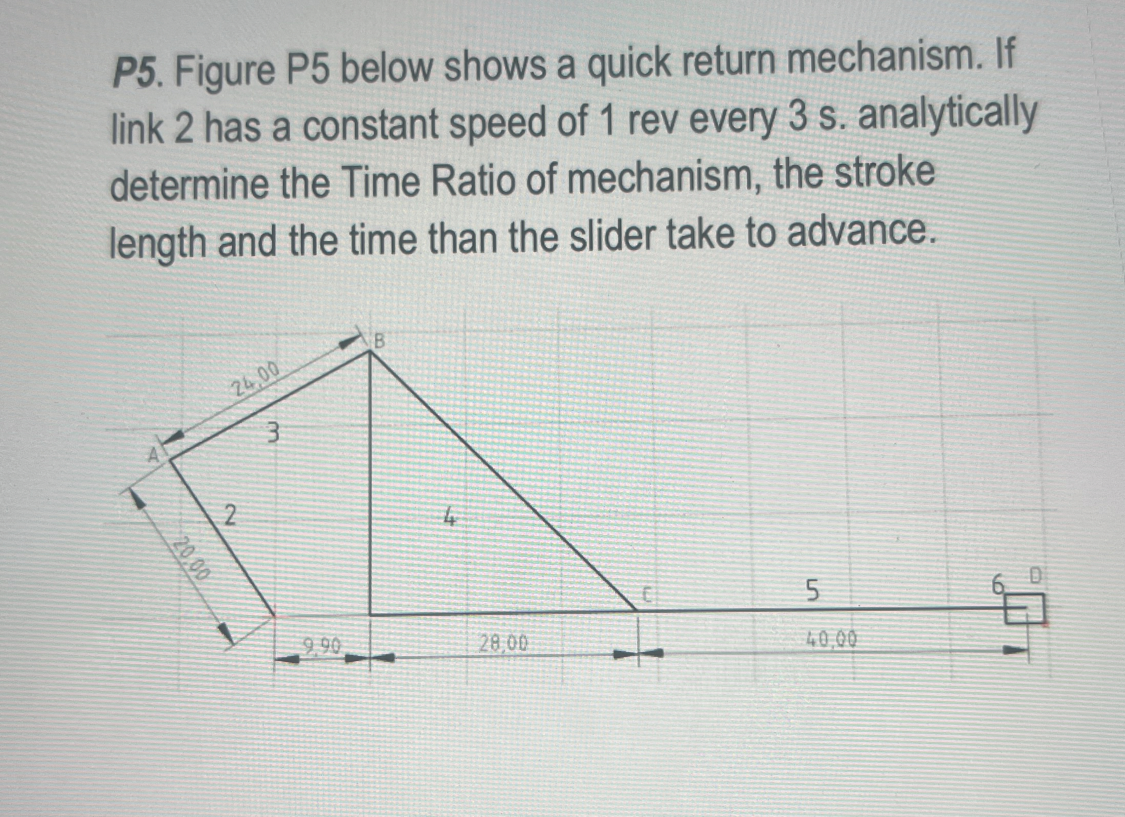 P 5 . Figure P 5 below shows a quick return