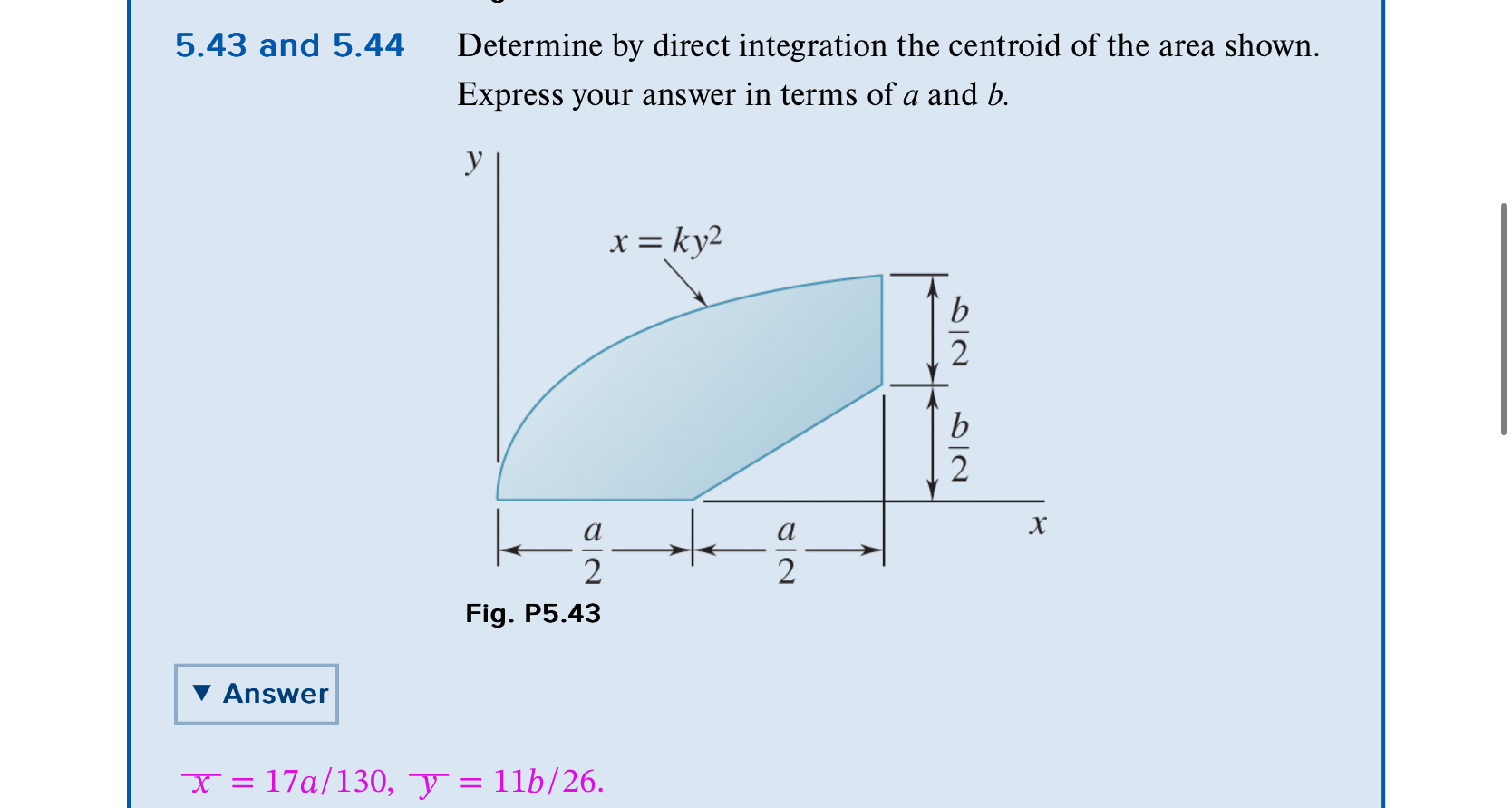5 . 4 3 and 5 . 4 4 Determine by direct